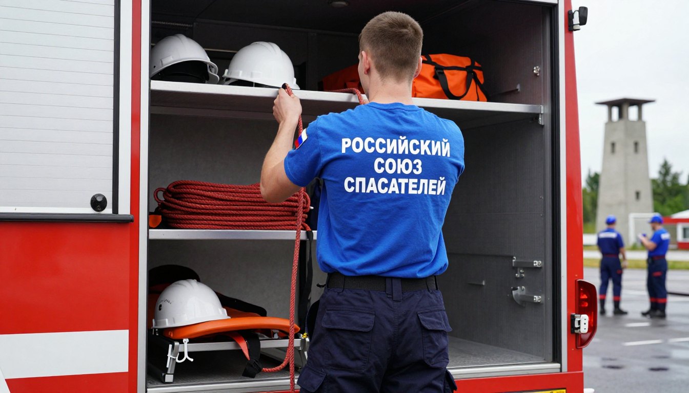 Спасатель в футболке Россоюзспаса